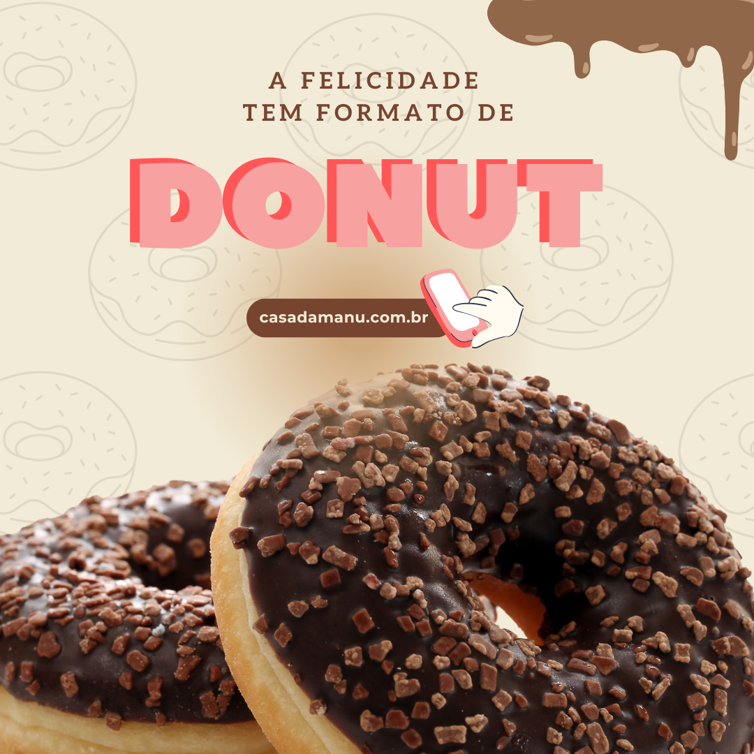 Sabor irresistível: donuts de chocolate cobertos com granulado crocante e delicioso!