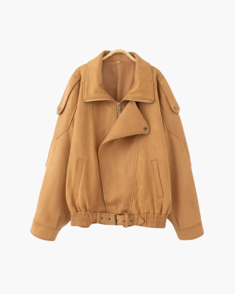 Vintage Wildleder-Drapierjacke