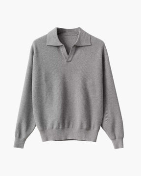 Polo-Pullover aus strukturiertem Strick