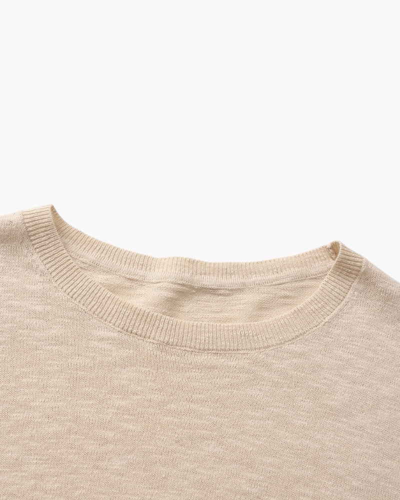 Essential Crewneck-Shirt aus Leinen-Baumwolle