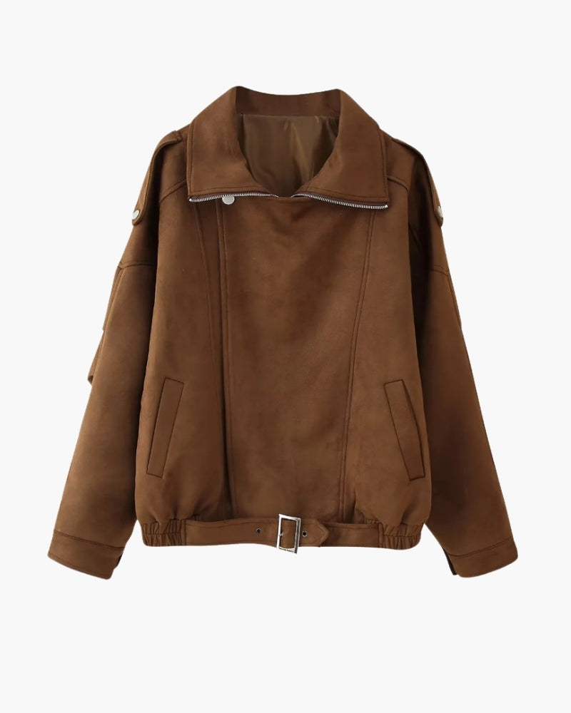 Vintage Wildleder-Drapierjacke