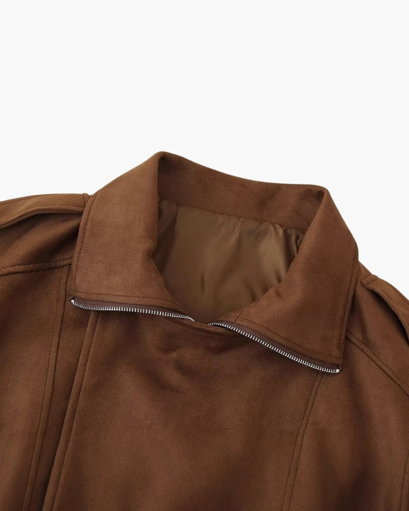 Vintage Wildleder-Drapierjacke